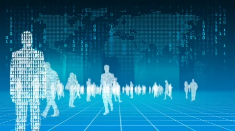 Silhouettes of binary people. HD720 progressive. Video stock 290609