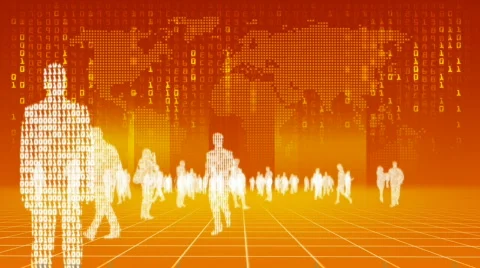 Silhouettes of binary people. HD720 progressive. Video stock 290688