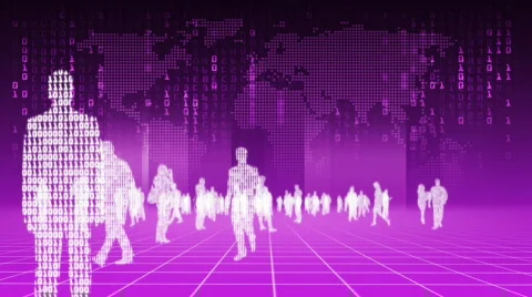 Silhouettes of binary people. HD720 progressive. Stock Footage 290719
