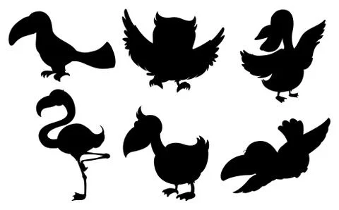 Silhouettes of birds 스톡 일러스트