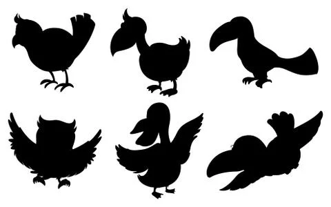 Silhouettes of birds Illustrazione stock
