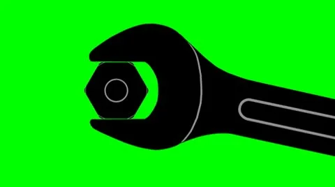 Silhouettes of bolt and spanner Stock Footage 10709440