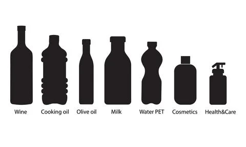 Silhouettes of bottles Stock Illustration
