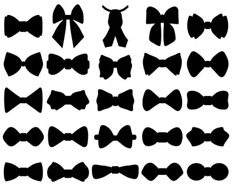 Silhouettes of bow ties Stock Illustration
