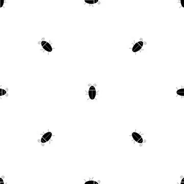 Silhouettes of Bugs Seamless Pattern イラスト素材