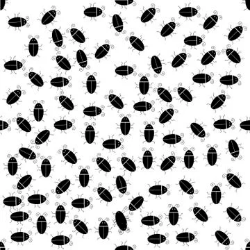 Silhouettes of Bugs Seamless Pattern. Stock-Illustration