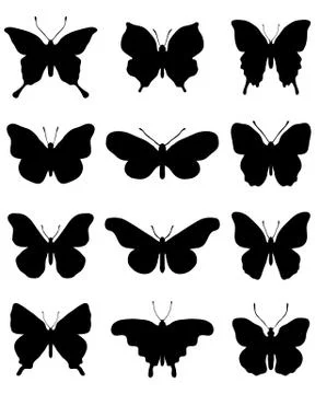 Silhouettes of butterflies Stock Illustration