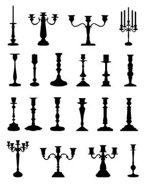 Silhouettes of candlesticks Stock Illustration