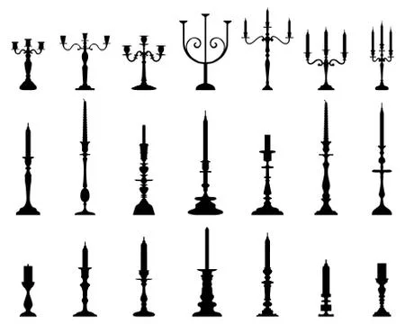 Silhouettes of candlesticks Stock Illustration