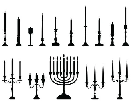 Silhouettes of candlesticks Stock Illustration