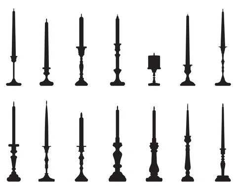 Silhouettes of candlesticks Stock Illustration