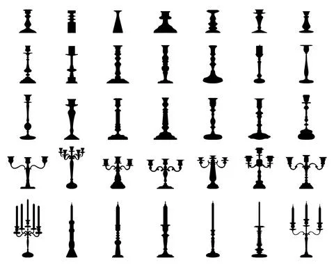 Silhouettes of candlesticks Stock Illustration