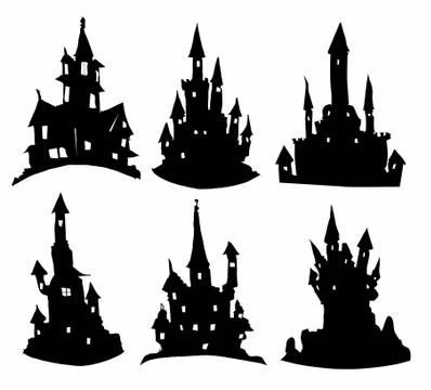 Silhouettes of castles Stock Illustration