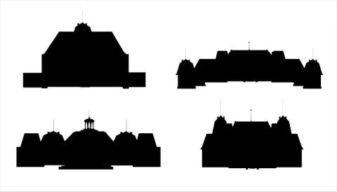 Silhouettes of castles vector Stock Illustration