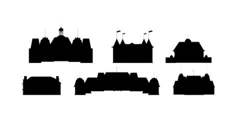 Silhouettes of castles vector Stock Illustration