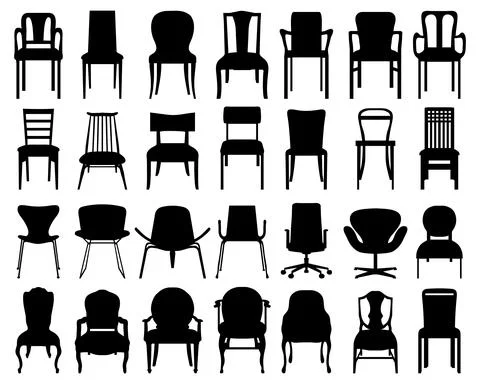 Silhouettes of chairs Stock Illustration