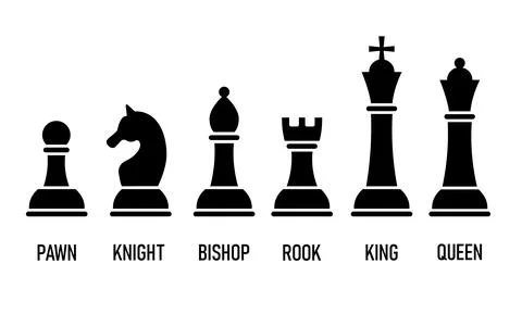Silhouettes of chess pieces Stock Illustration