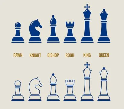 Silhouettes of chess pieces Stock Illustration