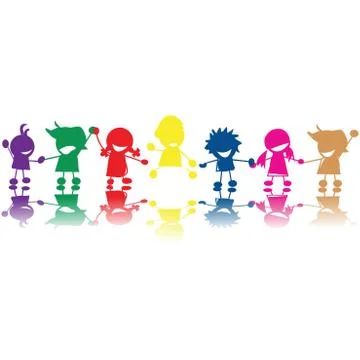 Silhouettes of children 스톡 일러스트