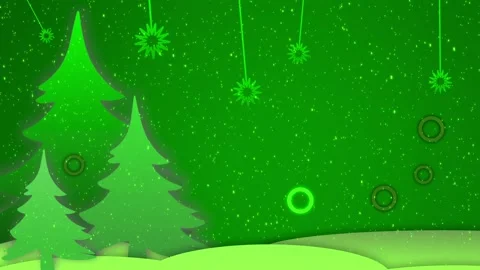 Silhouettes of Christmas trees on a green gradient background Stock Footage 167002245