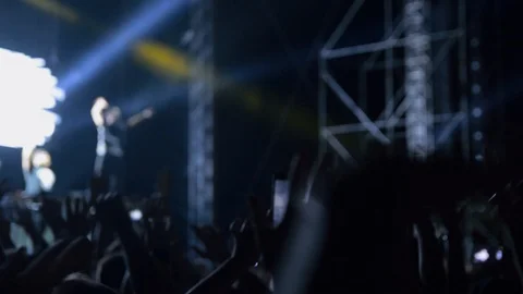 Silhouettes Of Concert Crowd Stock-Footage 126733258