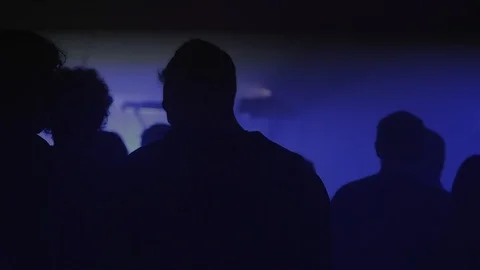Silhouettes Of Concert Crowd Stock Footage 128540102