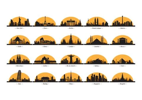 Silhouettes Of Countries Stockillustratie