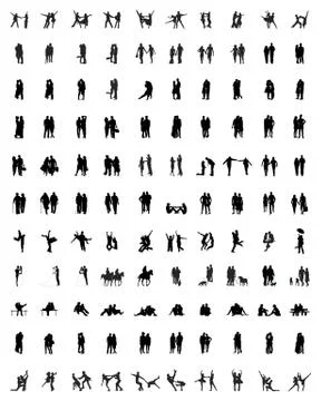 Silhouettes of couples Stock Illustration