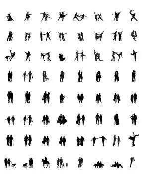 Silhouettes of couples Stock Illustration