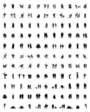 Silhouettes of couples Stock Illustration