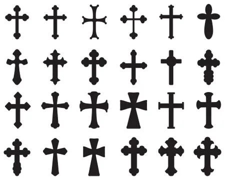 Silhouettes of crosses Stock Illustration