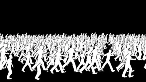 Silhouettes crowd walking, loop Stock-Footage 10598186