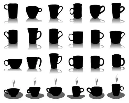 Silhouettes of cups Stock Illustration