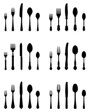 Silhouettes of cutlery Illustrazione stock