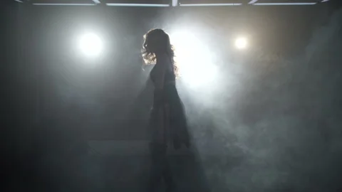 Silhouettes of dance against the light 库存影片 86869566