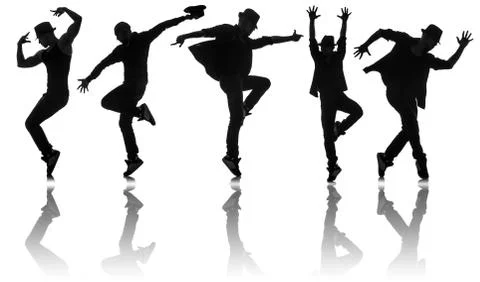 Silhouettes of dancers in dancing concept 스톡 일러스트