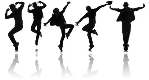 Silhouettes of dancers in dancing concept 스톡 일러스트