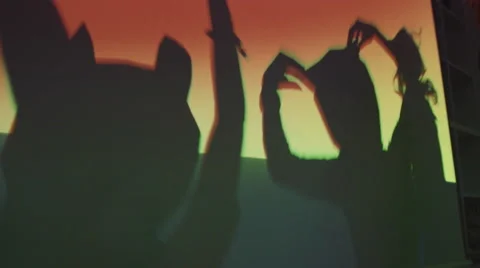 Silhouettes of dancing people Stock Footage 59373005