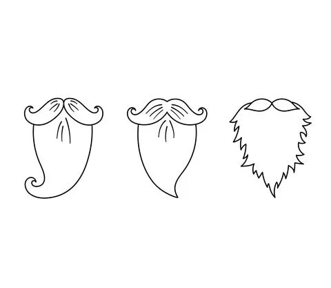 Silhouettes of different types of dwarf beards. Vector simple illustration Stock Illustration