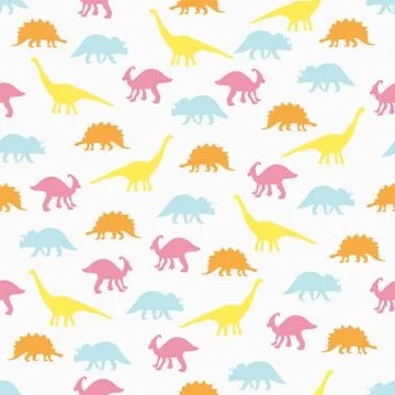 Silhouettes of dinosaurs. Stock Illustration