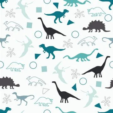 Silhouettes of dinosaurs. Stock Illustration