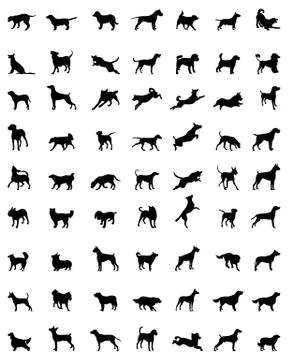 Silhouettes of dogs Stock Illustration