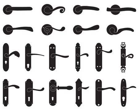 Silhouettes of doorknob Stock Illustration