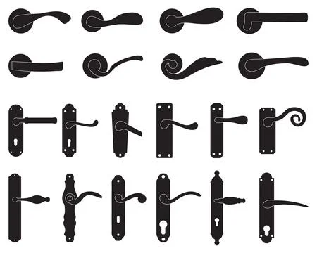 Silhouettes of doorknob Stock Illustration