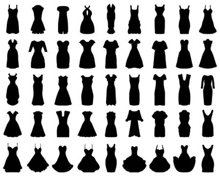 Silhouettes of dresses Stock Illustration