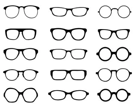 Silhouettes of eyeglasses Stock Illustration