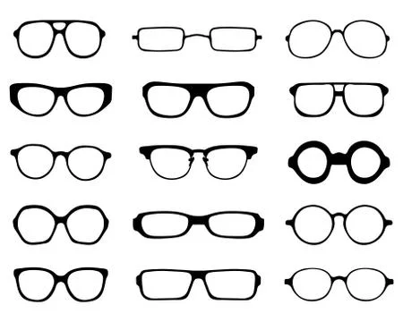 Silhouettes of eyeglasses Stock Illustration
