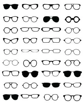 Silhouettes of eyeglasses Stock Illustration