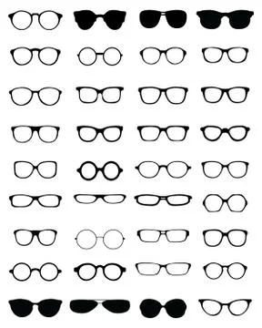 Silhouettes of eyeglasses Stock Illustration