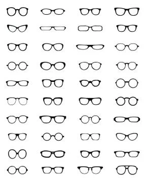 Silhouettes of eyeglasses Stock Illustration